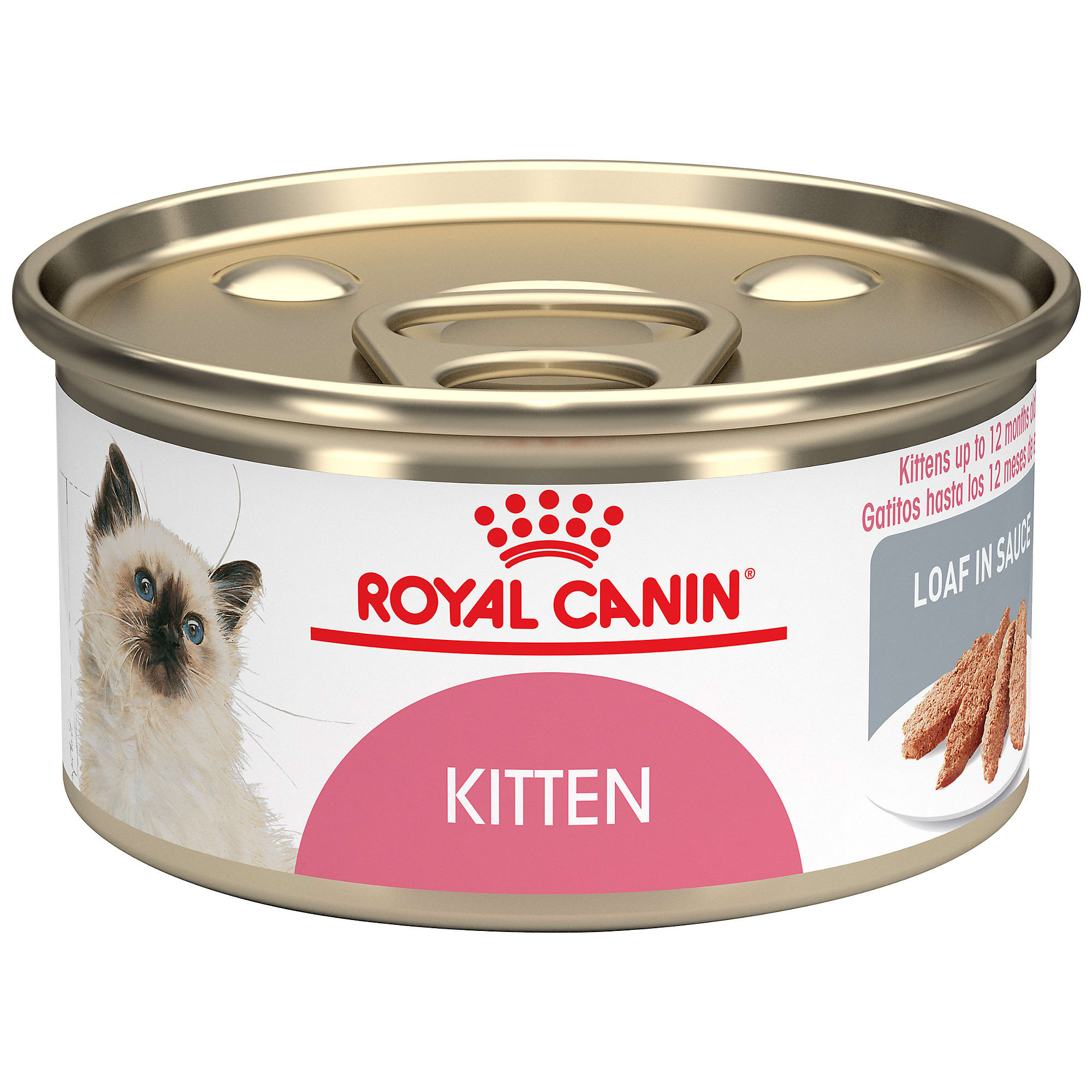 Royal Canin Feline Health Nutrition Kitten Loaf in Sauce Canned Cat Food， 3 oz.， Case of 24