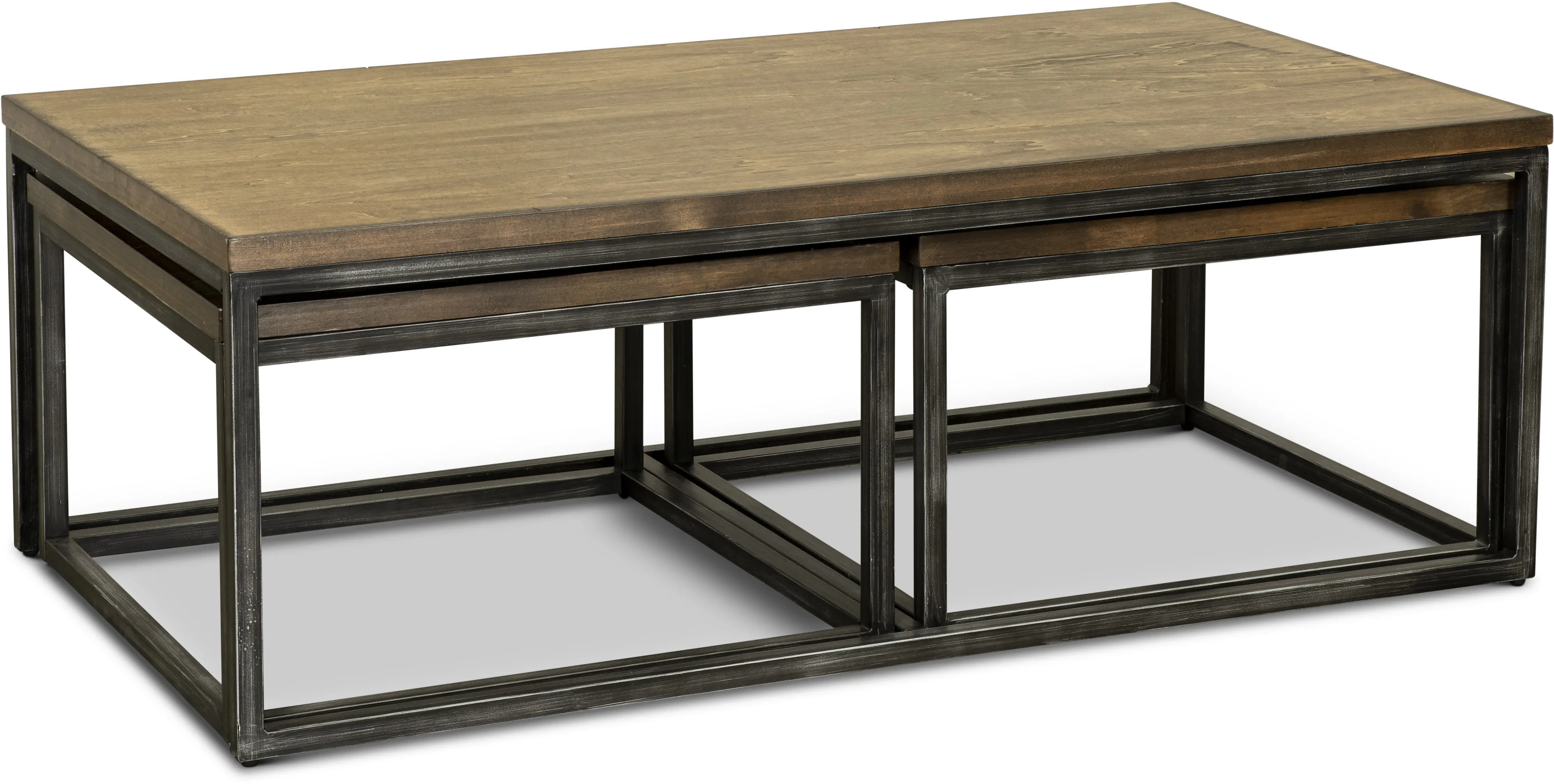 Chandler Industrial Brown Table， Set of 3