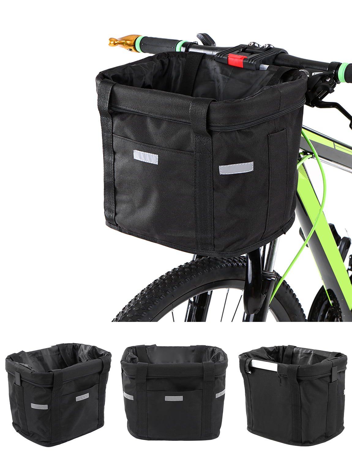 Lixada Bicycle Front Handlebar Removable Waterproof Basket For Pets or Groceries (Bag Size - 13.4