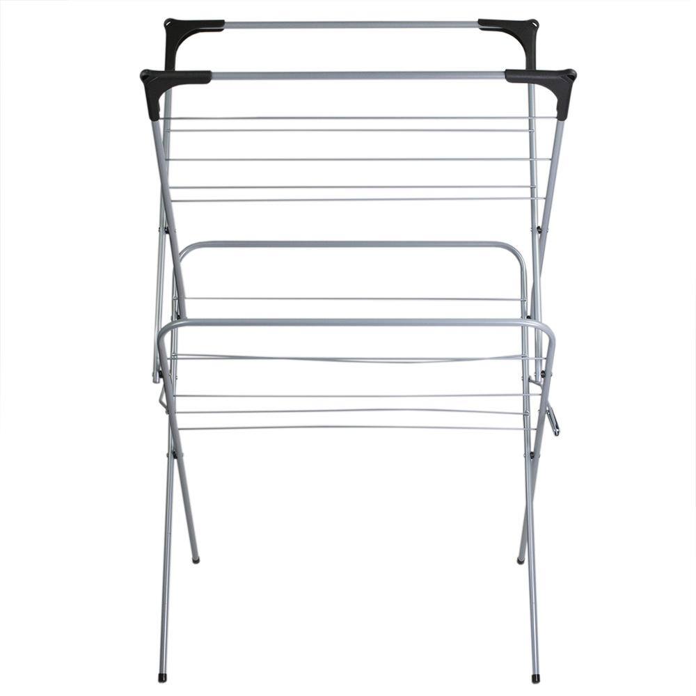 Home Basics 18.5 in. x 24.5 in. Grey Clothes Rack CD10832