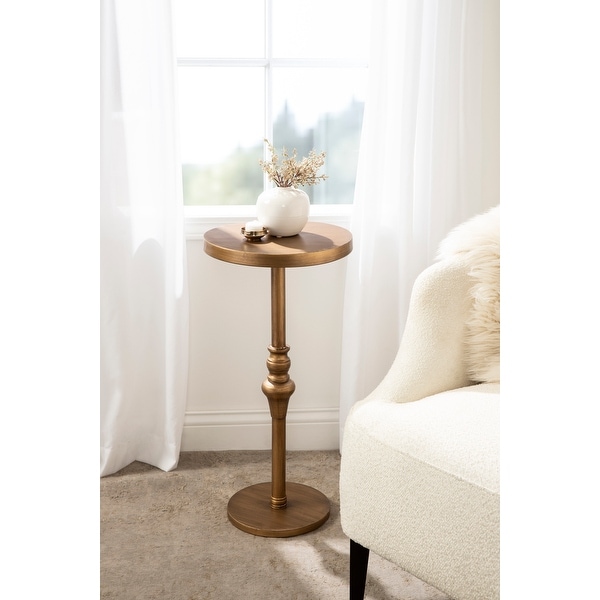 Kate and Laurel Stratton Rustic Pedestal Table - 12x12x26