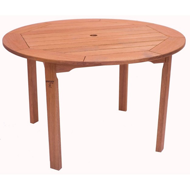 Bahamas 5pc Patio Eucalyptus Wood Round Dining Set International Home Miami