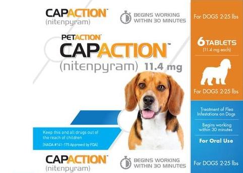 CapAction Flea Tablets for Dogs 2-25 Lbs