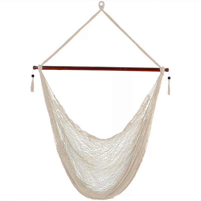 Sunnydaze Extra Large Cabo Soft String Polypropylene Hammock Chair - Cream