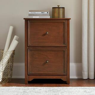 Home Decorators Collection Bradstone 2 Drawer Walnut Brown Wood File Cabinet JS-3418-C