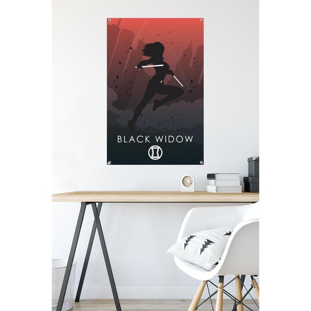 Trends International Marvel Heroic Silhouette Black Widow Unframed Wall Poster Prints