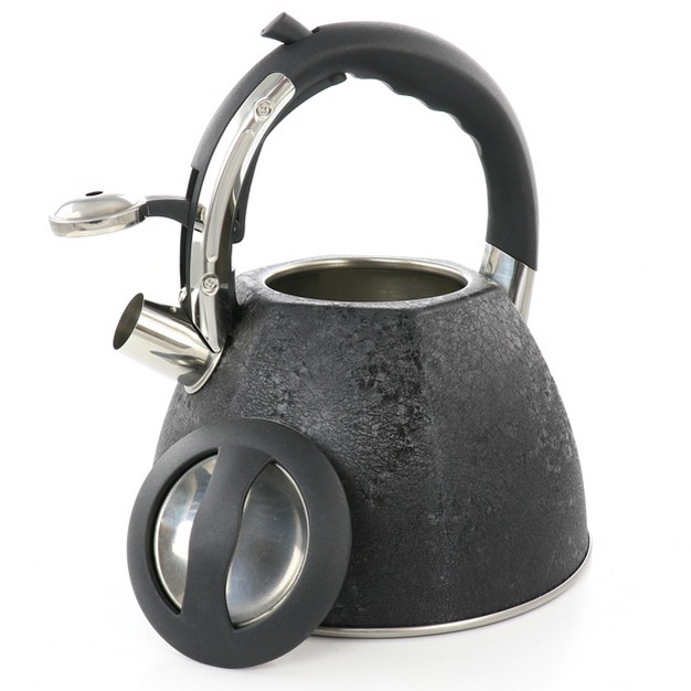 Mr Coffee 3 Quart Stainless Steel Whistling Tea Kettle With Stay Cool Handle In Black