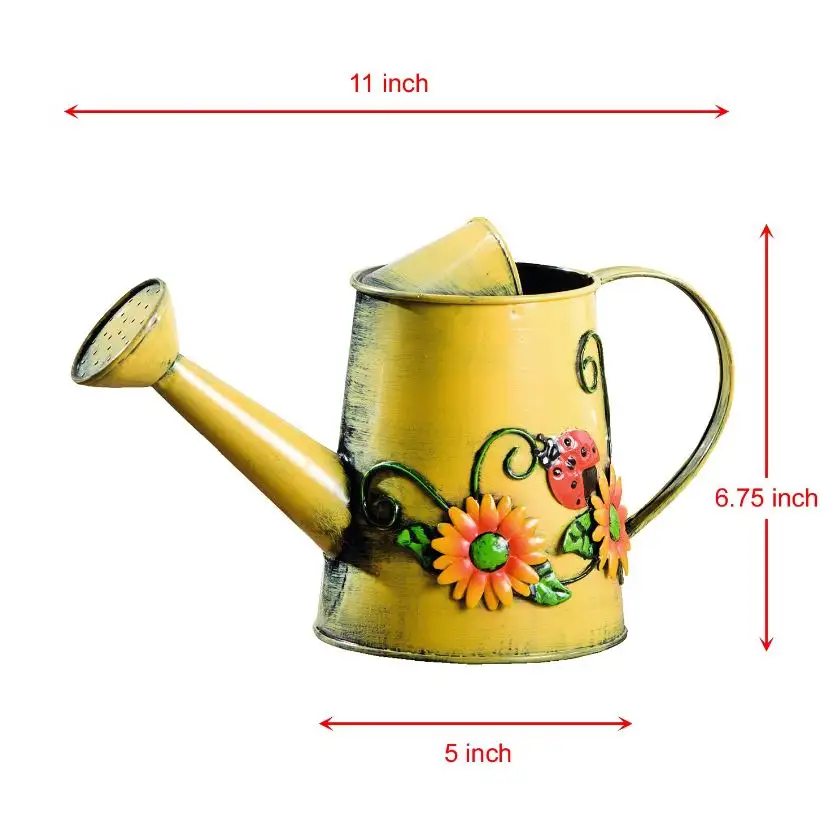 Decorative Sunflower   Ladybug Metal watering can yellow for outdoor and indoor plants flowers watering can Home Garden 2023