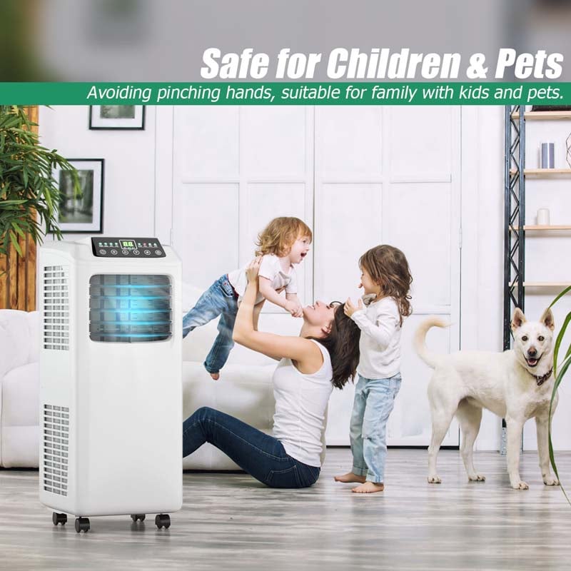 8000 BTU 3-in-1 Portable Air Conditioner Air Cooler Fan Dehumidifier with Sleep Mode, Remote Control & LED Display