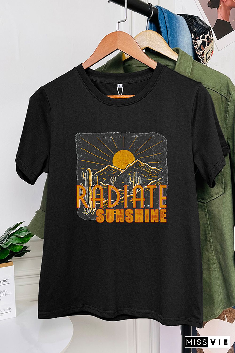 Radiate Sunshine Cactus Desert Graphic Tee Wholesale