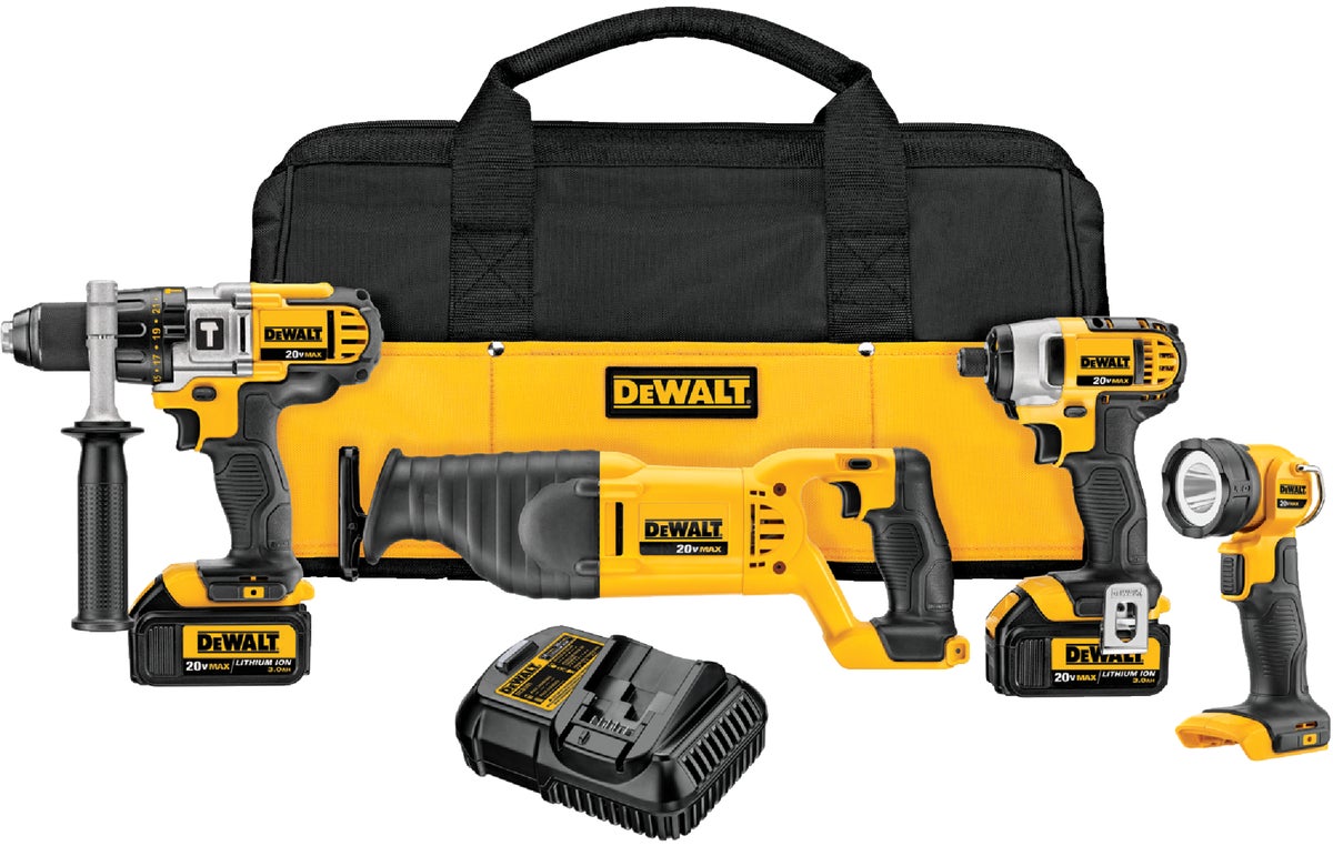 DW 20V MAX Li-Ion 4-Tool Cordless Tool Combo Kit