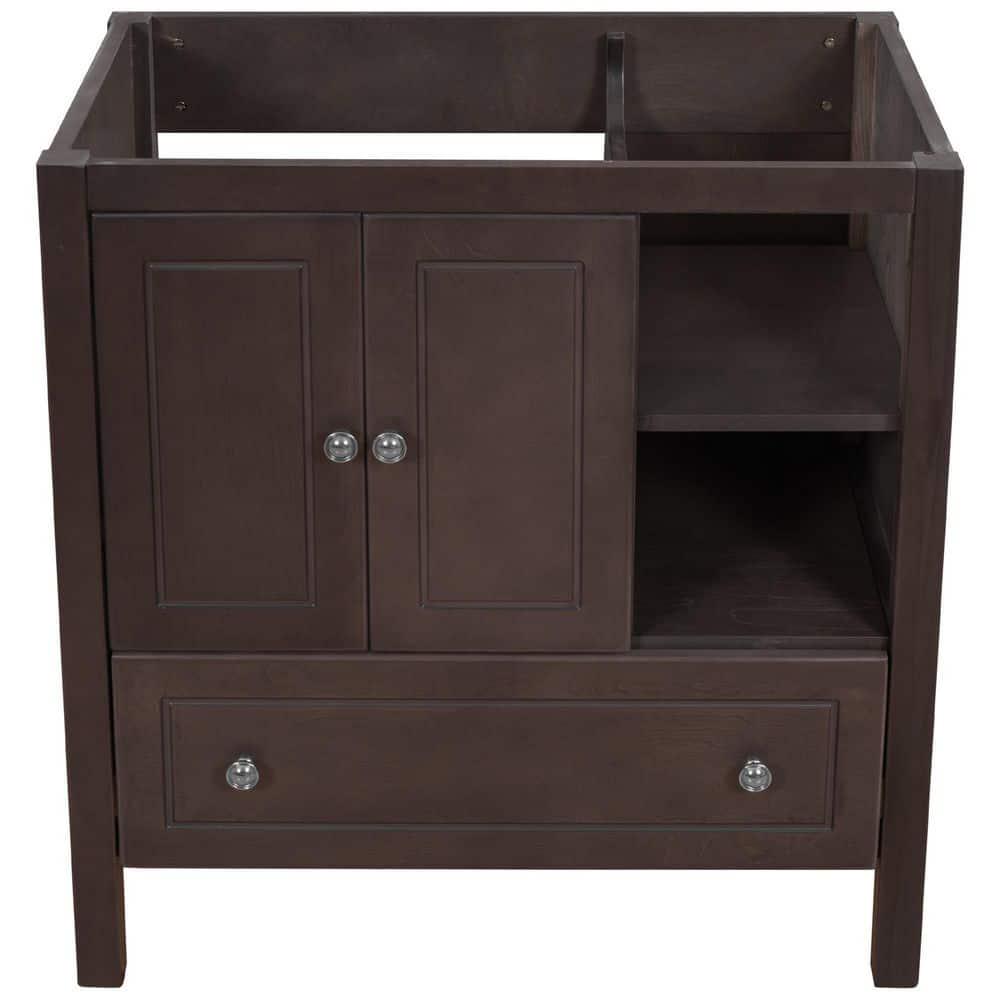 30 in W x 18 in D x 3213 in H Bath Vanity Cabinet without Top in Brown