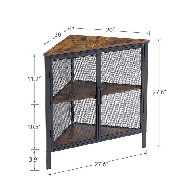 Modern Triangle Corner Side Table/End Table with 3-tier Shelf