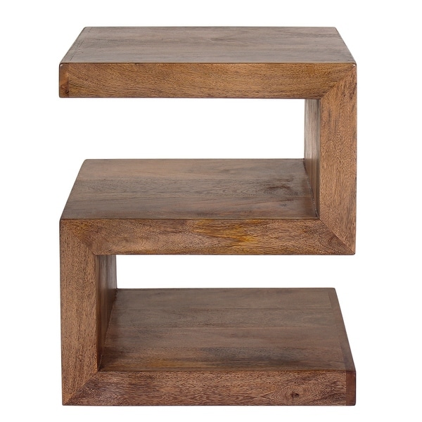 Silano Handmade Mango Wood S-Shaped Contemporary Side Table