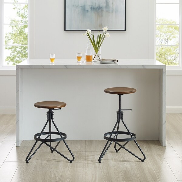 Kalen 2Pc Adjustable Height Swivel Stool Set