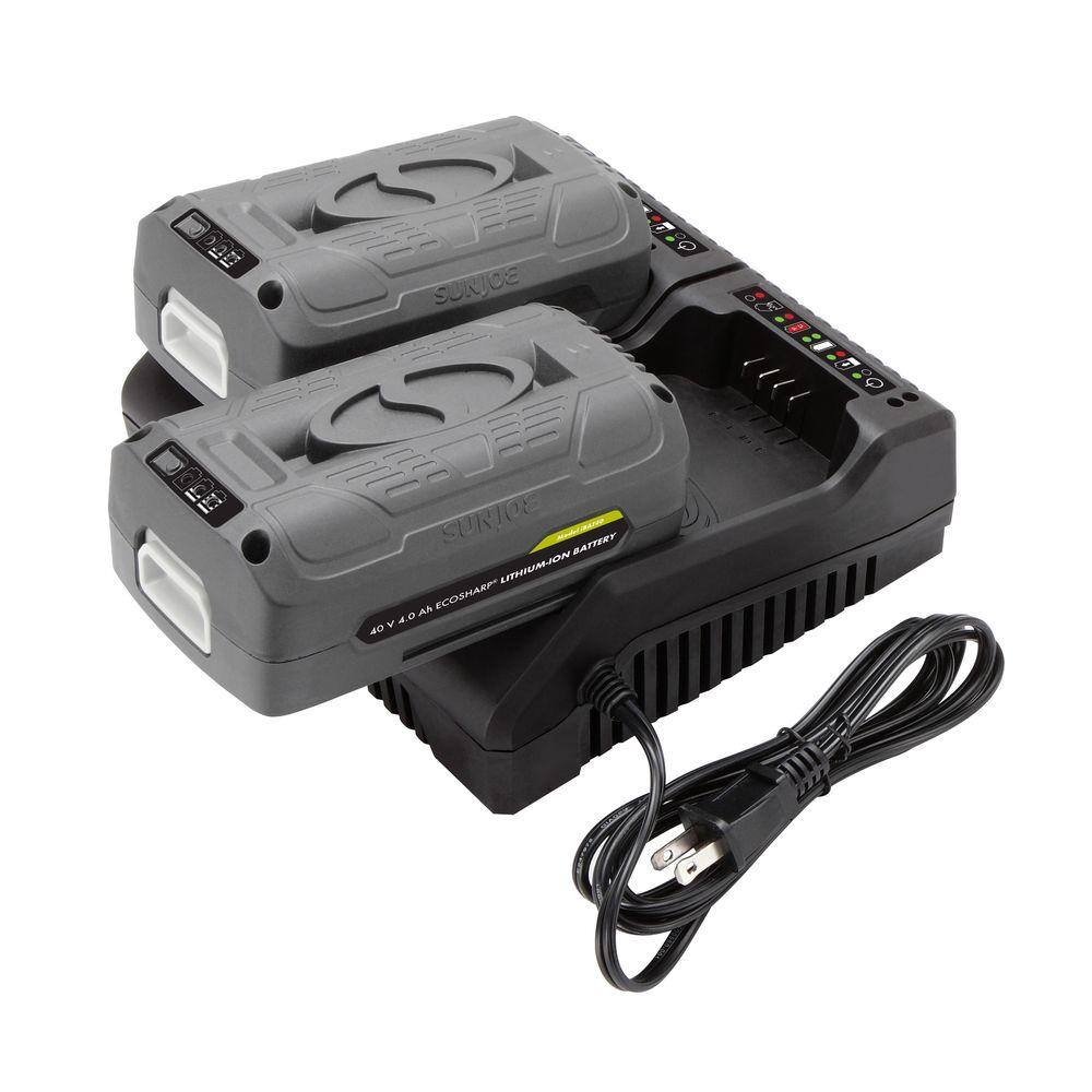 Snow Joe Dual Port IONMAX 40 V EcoSharp Lithium-Ion Charger iCHRG40-DPC