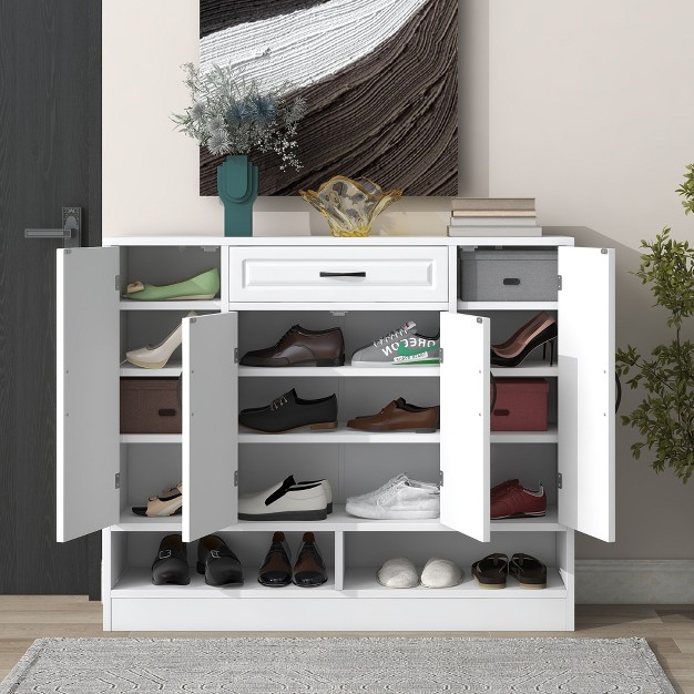 Sleek And Modern Shoe Cabinet With Adjustable Shelves Modernluxe