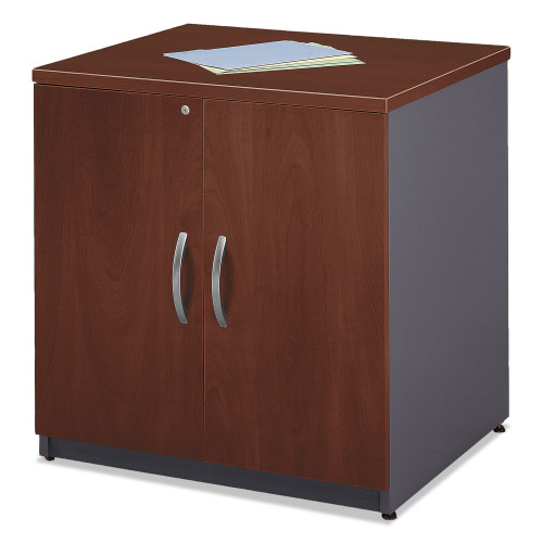 Bush Series C Collection 30W Storage Cabinet， Graphite Gray/Hansen Cherry (WC24496A)