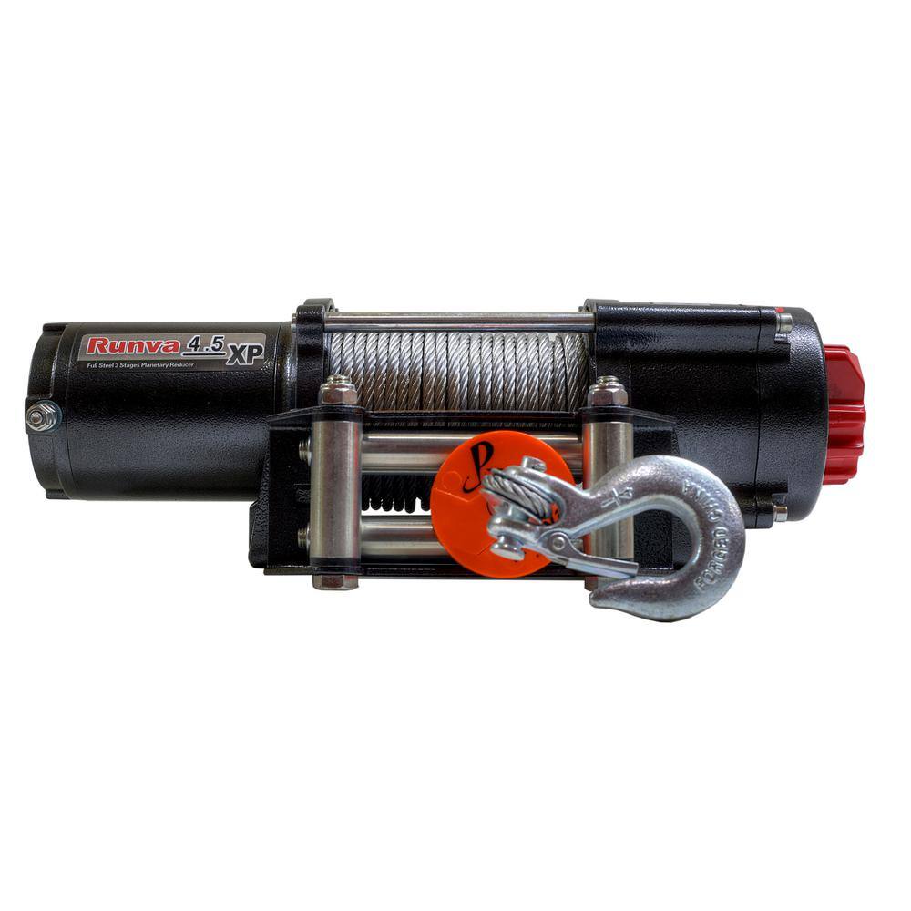 Runva 4500 lbs. Capacity 12-Volt Electric Winch with 52 ft. Steel Cable Expert Package 4.5XP