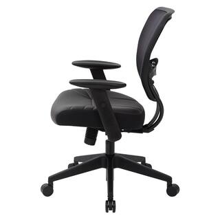 Office Star Products 57 Series 26.5 in. Width Big and Tall Black Leather Ergonomic Chair with Adjustable Height 5700E