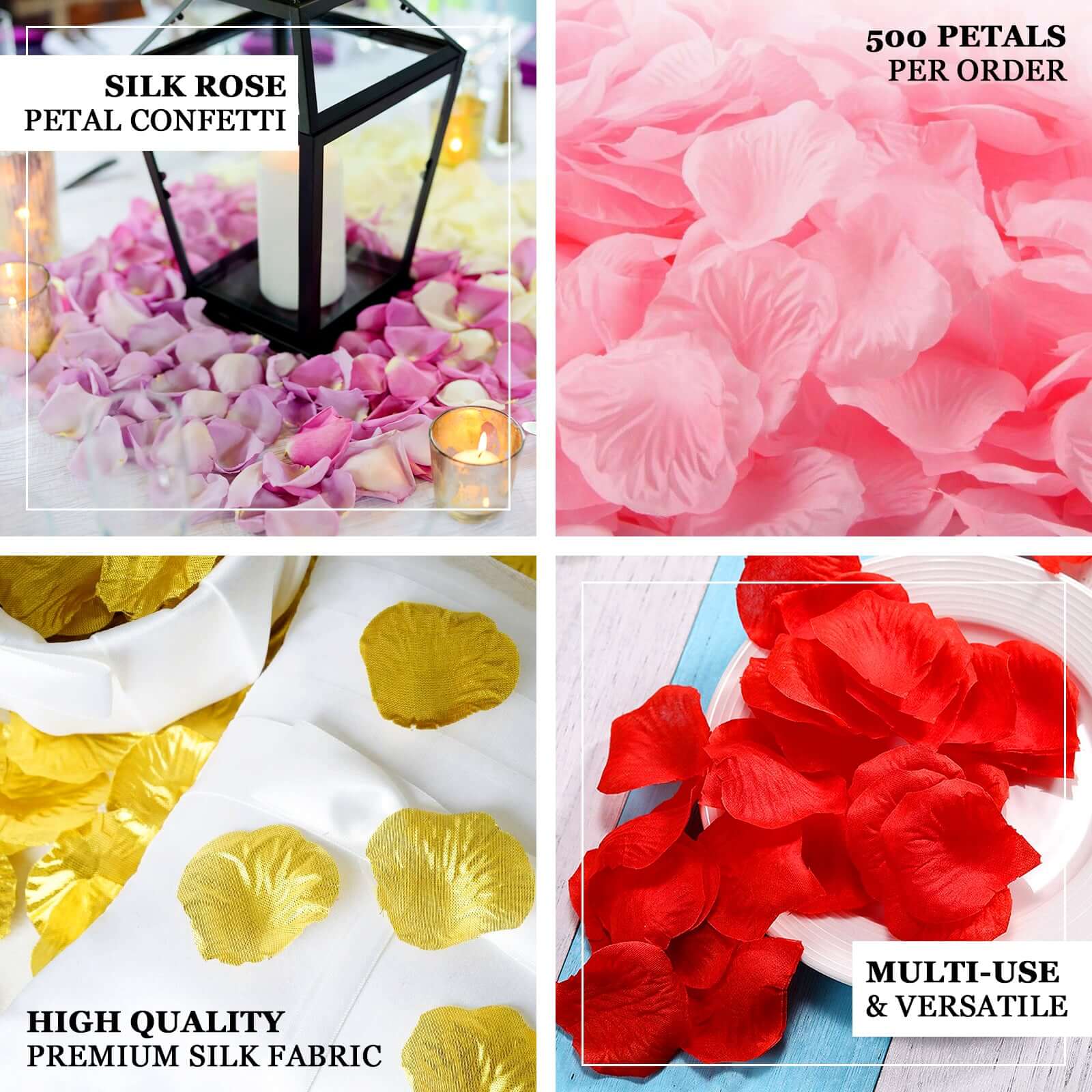 500 Pack Dusty Rose Silk Rose Petals Table Confetti or Floor Scatters