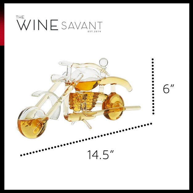 The Wine Savant Motorcycle Design Wine amp Whiskey Decanter A Stylish amp Unique Gift For Men amp Women amp A Beautiful Homa Bar Addition 750 Ml