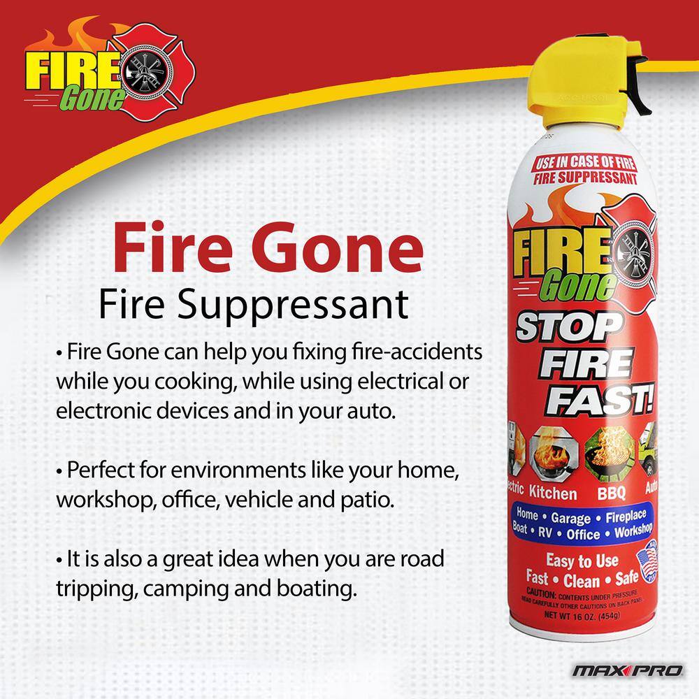 Fire Gone 16 oz. A:B:C Multiple Use Fire Extinguisher Spray Suppressant fg-007-102