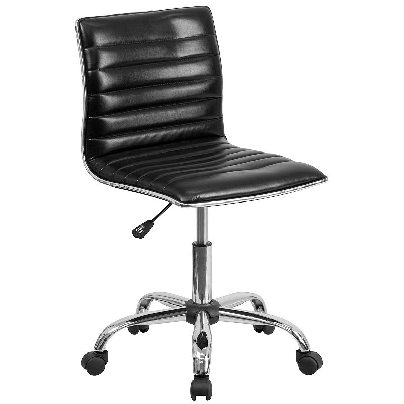 Flash Furniture Low Back Designer Armless Ribbed Swivel Office Chair