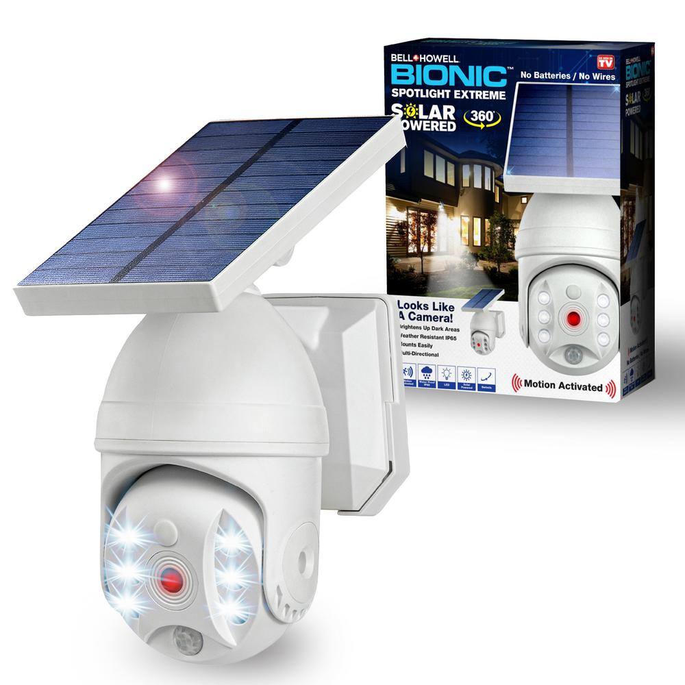 Bell + Howell Bionic Spotlight Extreme White Solar Powered Integrated LED Outdoor Motion Sensor Security Flood Light 9261