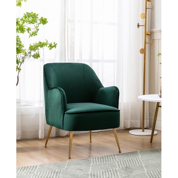 Porthos Home Adora Velvet Upholstered Accent Chair with Gold Chrome Legs