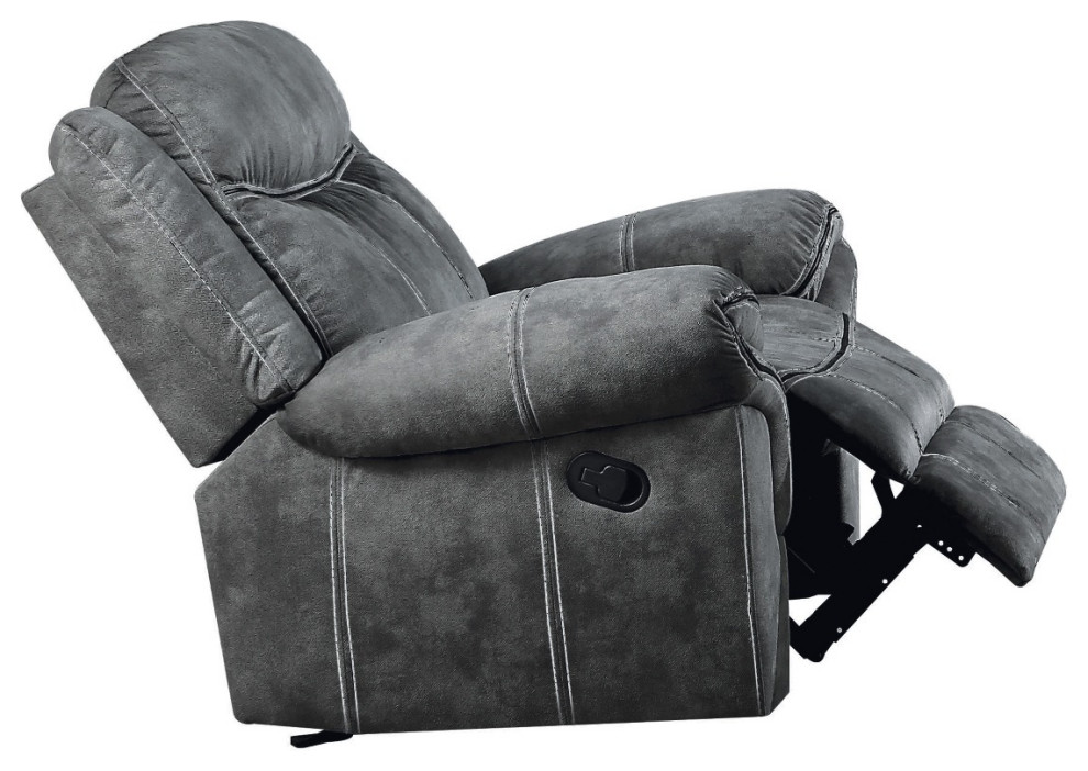 Acme Zubaida Glider Recliner Two Tone Gray Velvet   Transitional   Recliner Chairs   by AMOC  Houzz