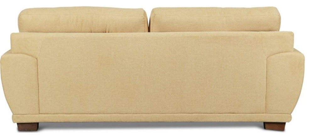 Pemberly Row Polyester Fabric Upholstered Sofa in Yellow Sun   Transitional   Sofas   by Homesquare  Houzz