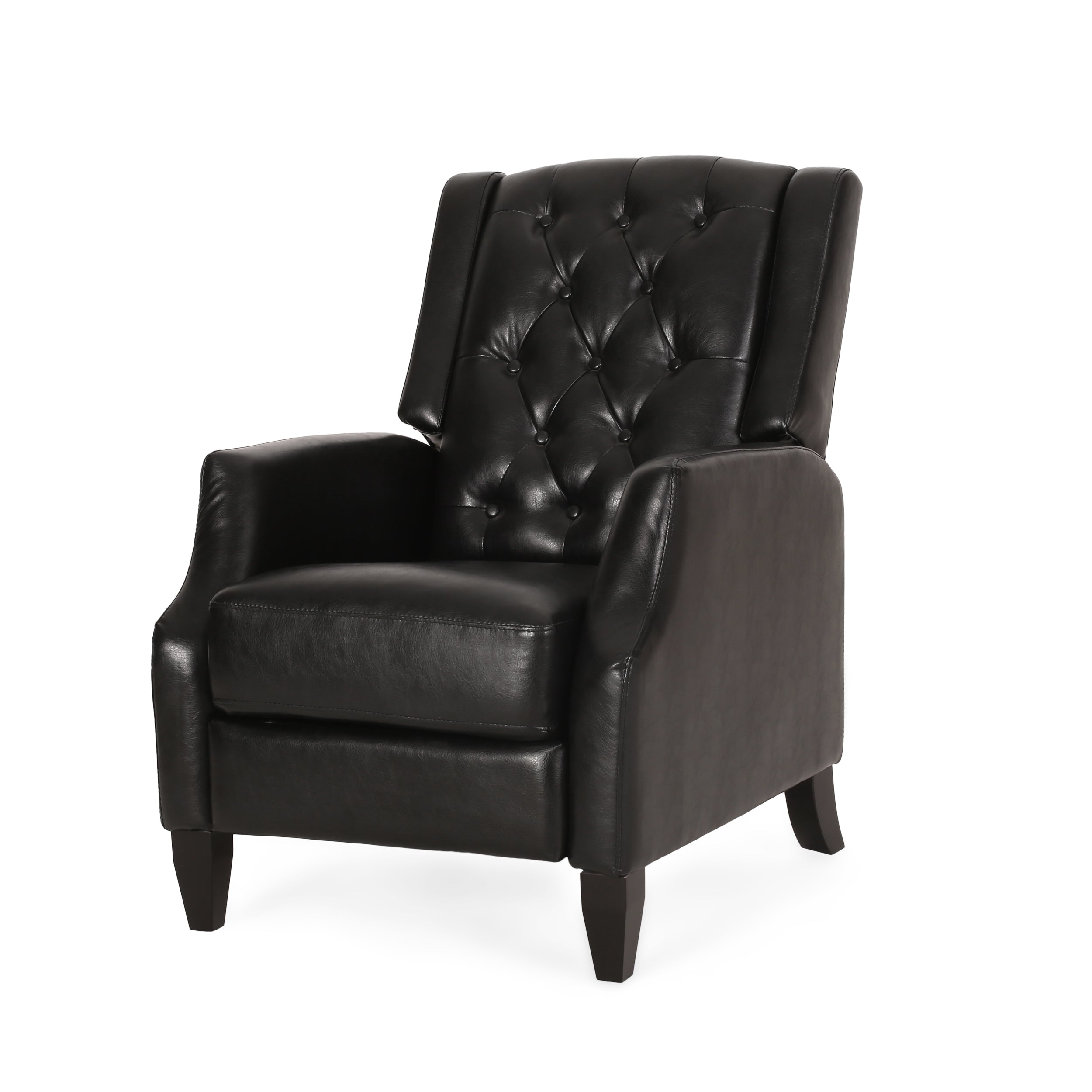 Loubar Contemporary Faux Leather Tufted Pushback Recliner