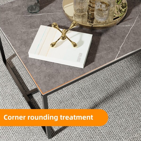 Rectangle Coffee Table Sintered Stone Table for Living Room Office