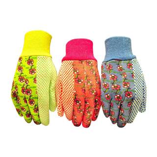 G  F Products Medium GreenRedBlue Women Soft Jersey Garden Gloves (3-Pair) 1852-3