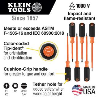 Klein Tools Screwdriver Set 1000-Volt Insulated (6-Piece) 85076INSR