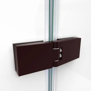 DreamLine Aqua Ultra 57 in. - 60 in. W x 30 in. D x 58 in. H Frameless Hinged Tub Door with Return Panel in Oil Rubbed Bronze SHDR3448580RT06