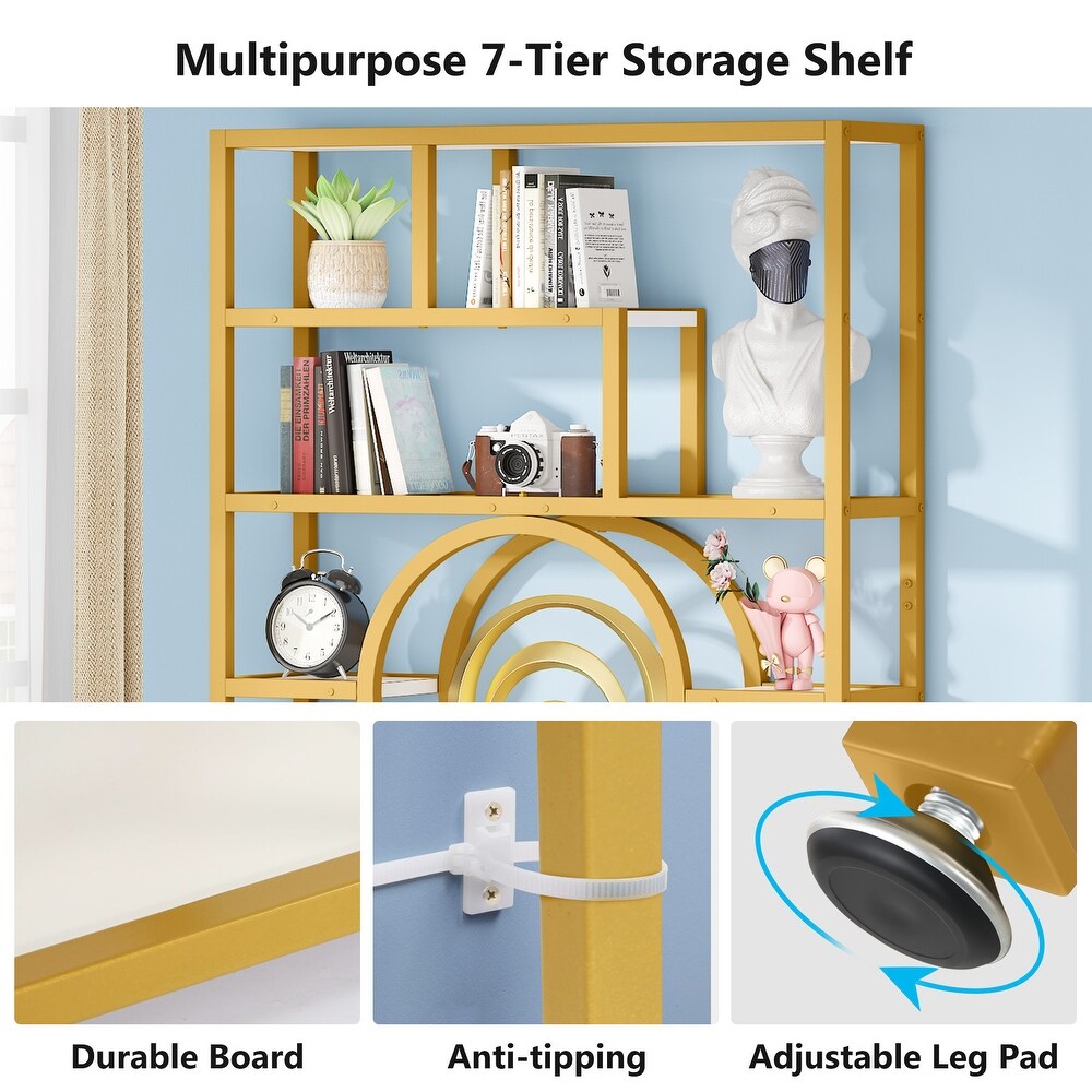 7 Tier Tall Etagere Bookcase  72\