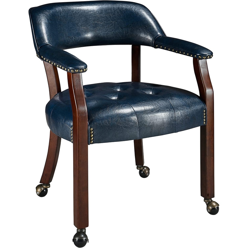 Dining Chairs with Casters Solid Wood Frame Poker Table Chairs