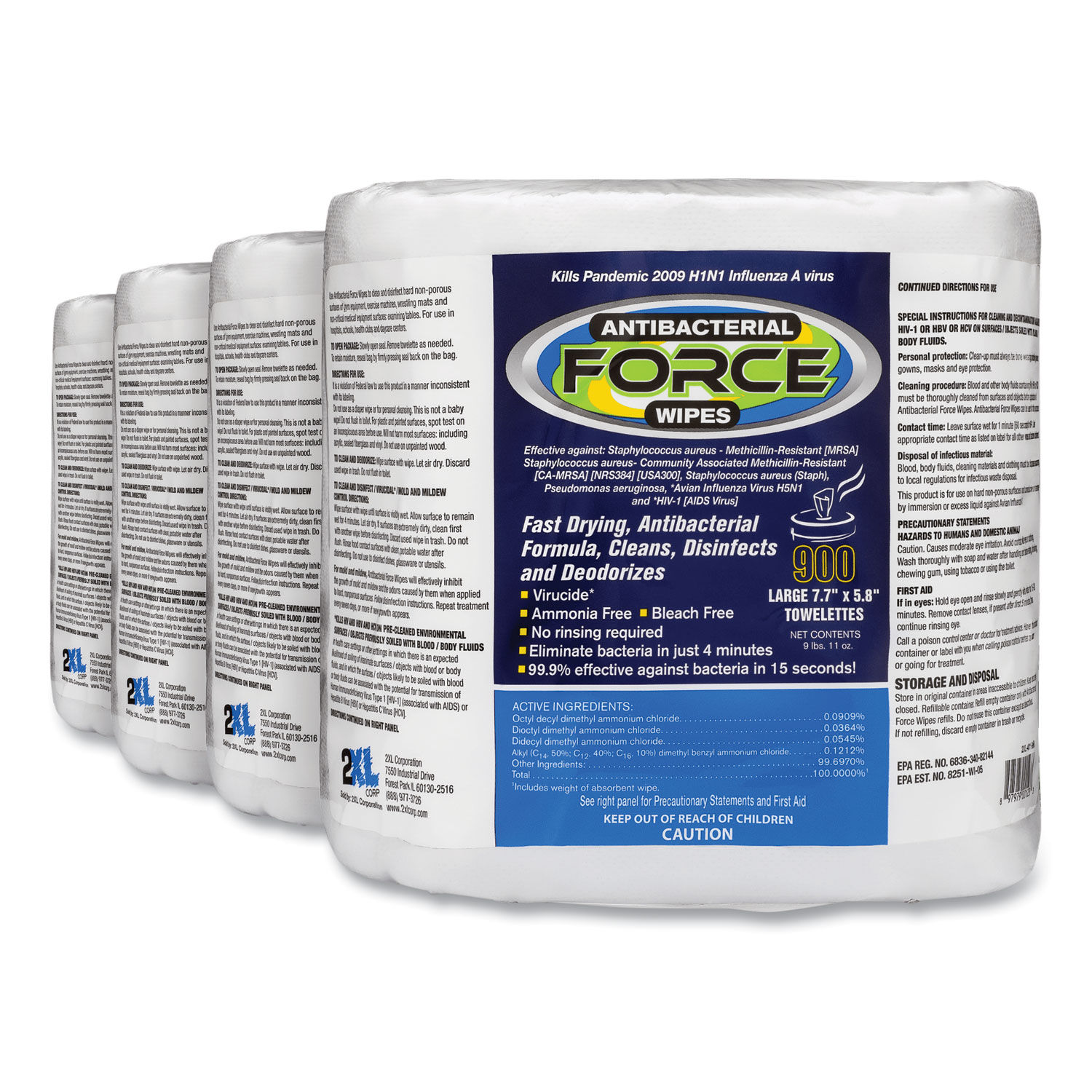 FORCE Disinfecting Wipes Refill by 2XL TXLL4014