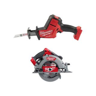 MW M18 FUEL 18V Lithium-Ion Brushless Cordless HACKZALL Reciprocating Saw with 7-14 in. Circular Saw 2719-20-2732-20