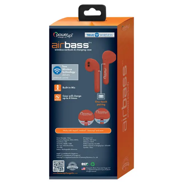 Lynco Burnt Orange AirBass True Wireless Earbuds