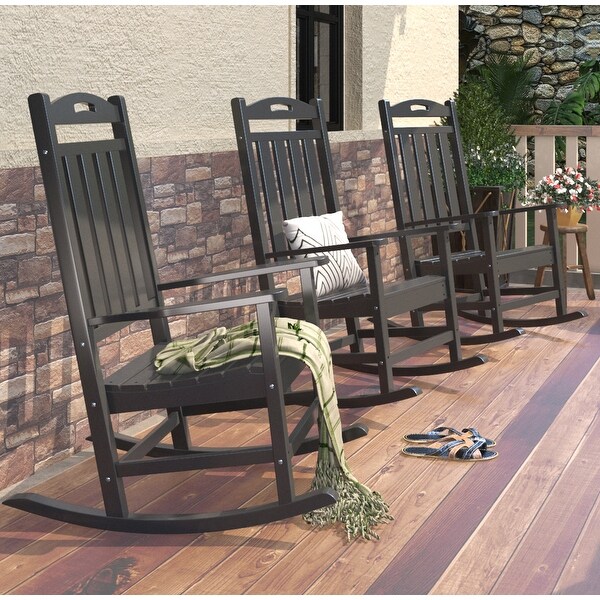 Polydun Outdoor Recycled Plastic Rocking Chair (Set of 2)