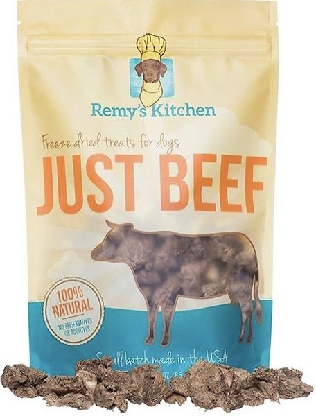 Remy's Kitchen Just Beef Flavor Freeze-Dried Dog Treats， 3-oz bag