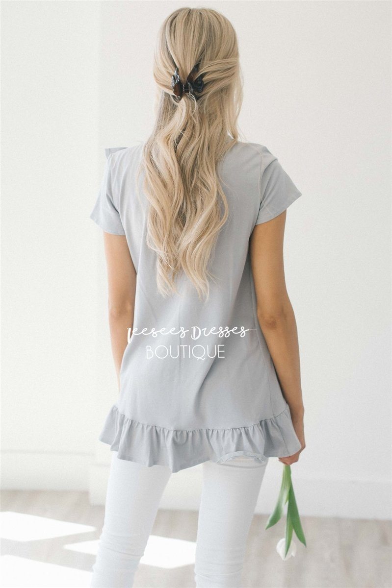 Asymmetric Ruffle Hem Tunic