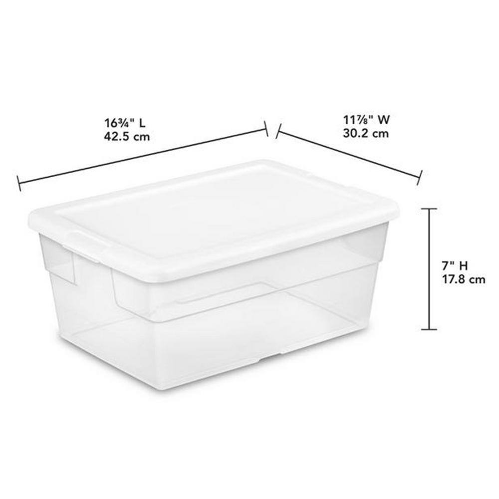 Sterilite 16 Qt. Plastic Storage Box Containers in Clear (12-Pack) 12 X 16448012