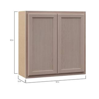 Hampton Bay Hampton 30 in. W x 12 in. D x 30 in. H Assembled Wall Kitchen Cabinet in Unfinished KW3030-UF