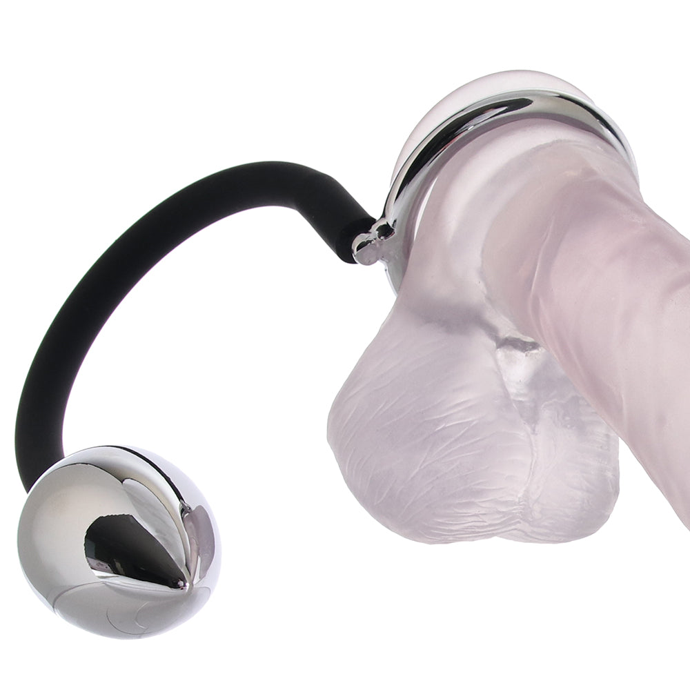 Master Series Tug + Plug Cock & Ball Ring With Plug