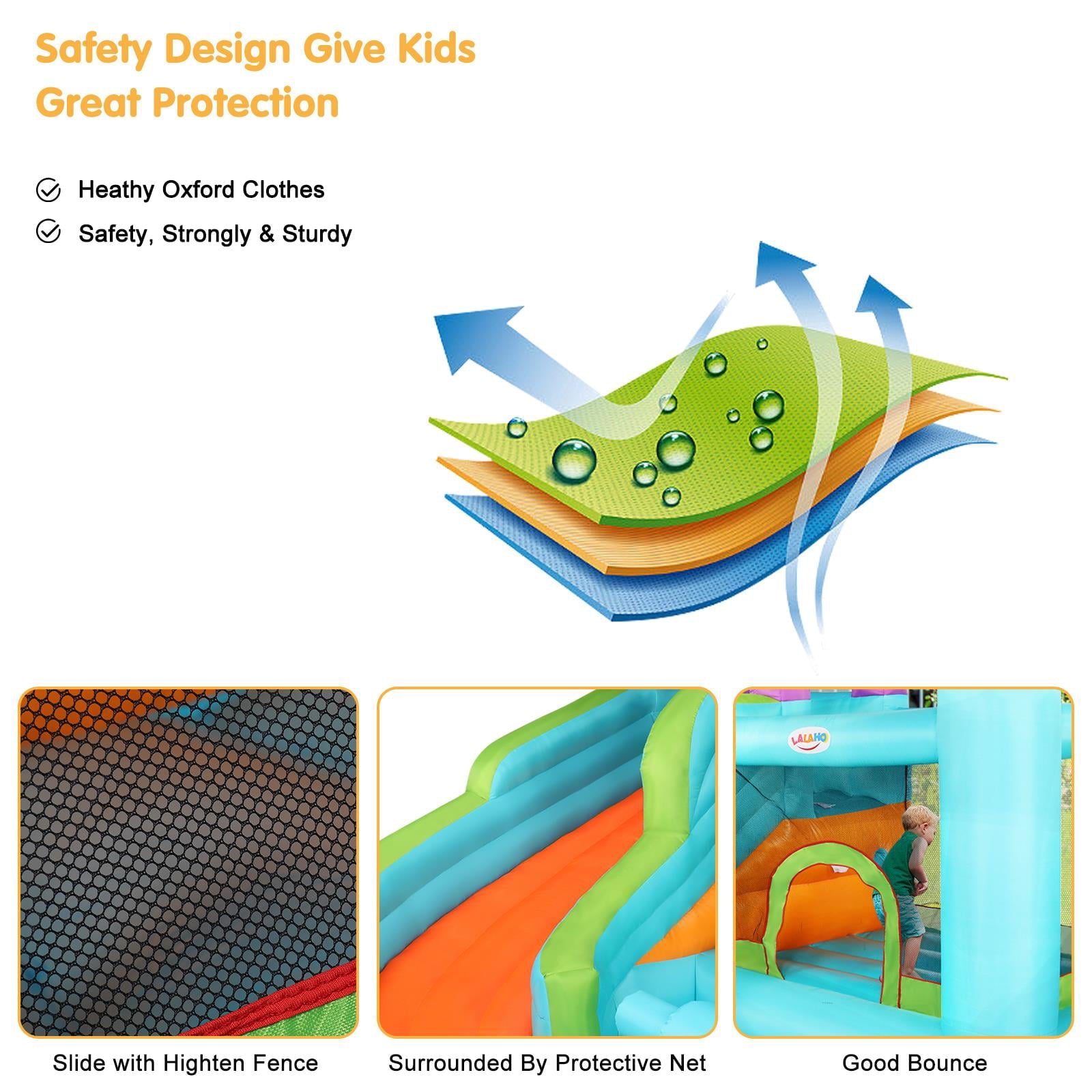 UBesGoo Pvc Inflatable Bouncer Castle Jumper Bouncy House Water Slide Pool 3-12 Age