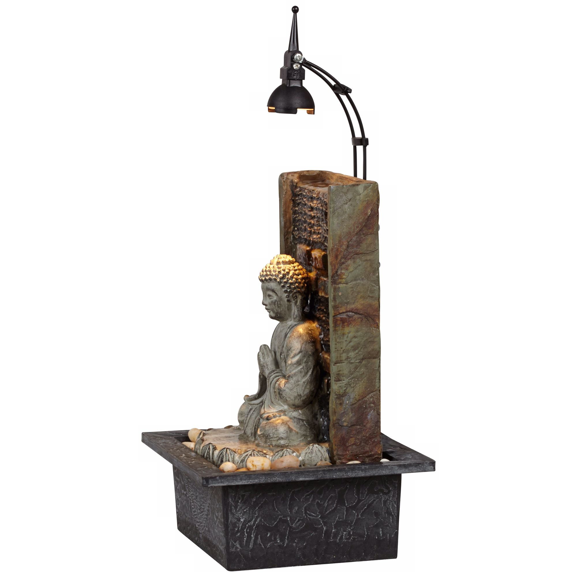 John Timberland Zen Buddha Tabletop Water Fountain 11 1/2